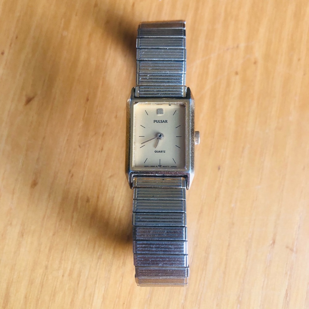 Pulsar Silver Rectangular Watch